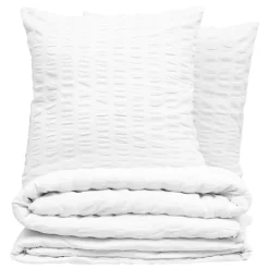 Parure De Lit|Housse De Couette|ATMOSPHERA Housse de couette et deux taies polycoton (240 x 220 cm) Irhia he Blanc