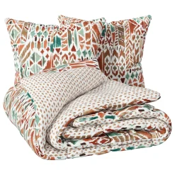 Parure De Lit|Housse De Couette|Atmosphera, cru017dateur d'intu017drieur Housse de couette et deux taies coton (240 x 220 cm) Ikat Multicolore