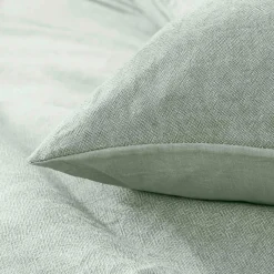Parure De Lit|Housse De Couette|douceur d'intu017drieur Housse de couette et deux taies d'oreiller coton (260 x 240 cm) Meline Vert sauge