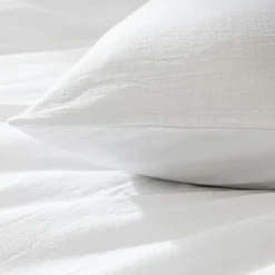 Parure De Lit|Housse De Couette|douceur d'intu017drieur Housse de couette et deux taies d'oreiller coton (260 x 240 cm) Meline Blanc