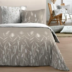 Parure De Lit|STOF Housse de couette et deux taies d'oreiller en coton (240 x 220 cm) Pampa Beige