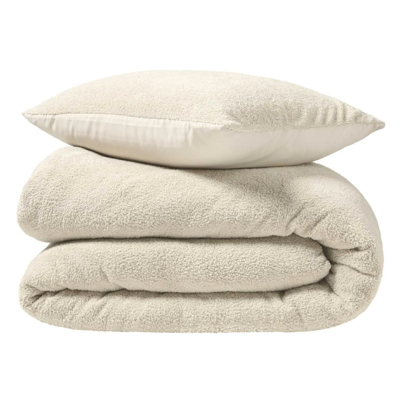 Parure De Lit|Housse De Couette|douceur d'intu017drieur Housse de couette et deux taies d'oreiller bouclette (240 x 220 cm) Helena Ecru