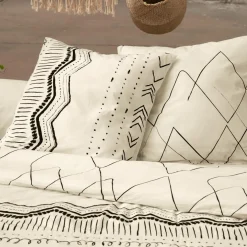 Parure De Lit|Housse De Couette|L'EFFET PAPILLON Housse de couette et deux taies coton (260 x 240 cm) Berbère e Noir