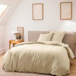 Parure De Lit|Housse De Couette|douceur d'intu017drieur Housse de couette et deux taies d'oreiller coton (260 x 240 cm) Meline sable Beige