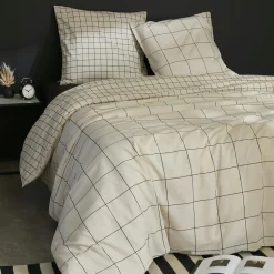 Parure De Lit|Housse De Couette|L'EFFET PAPILLON Housse de couette et deux taies coton (240 x 220 cm) Carrie Beige