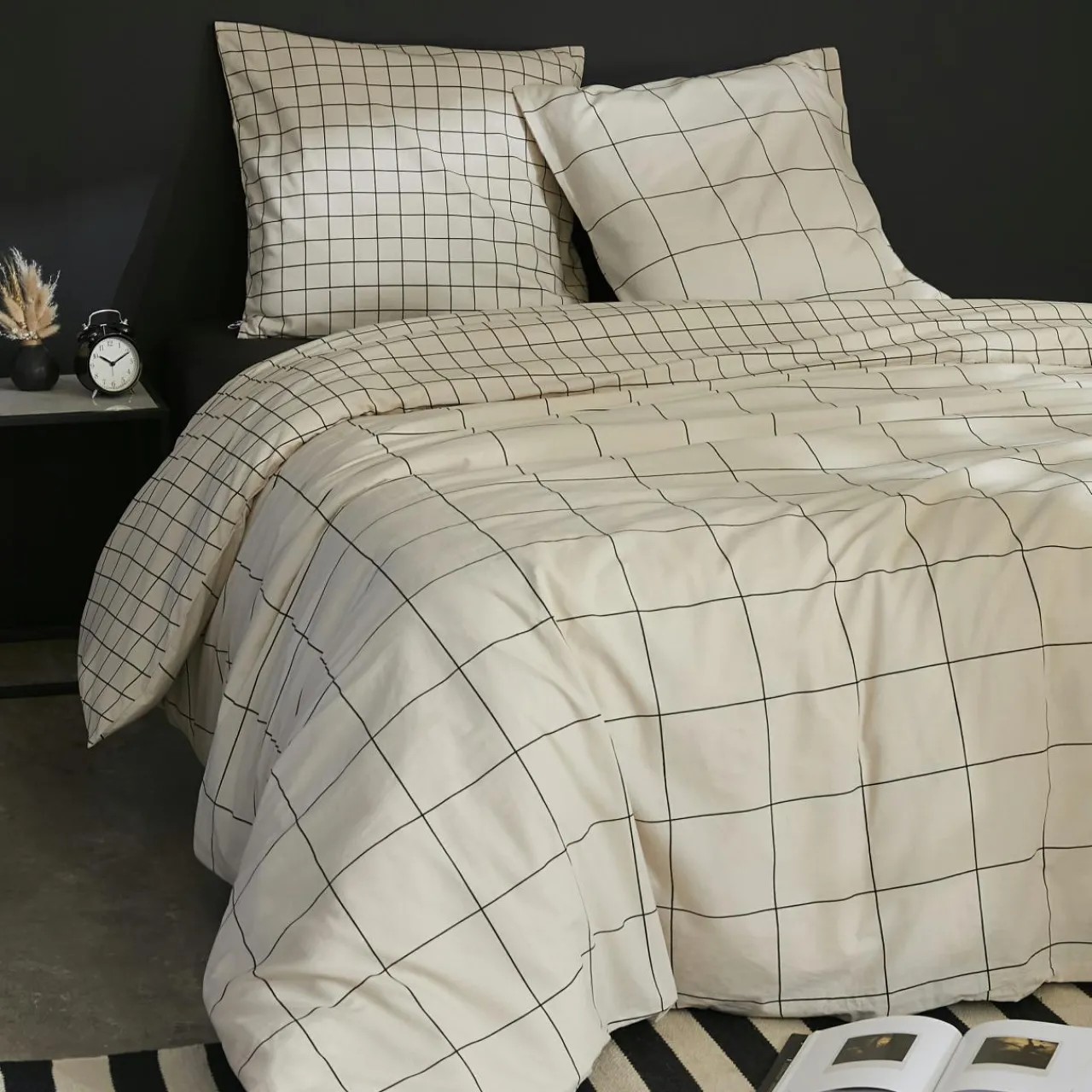 Parure De Lit|Housse De Couette|L'EFFET PAPILLON Housse de couette et deux taies coton (240 x 220 cm) Carrie Beige