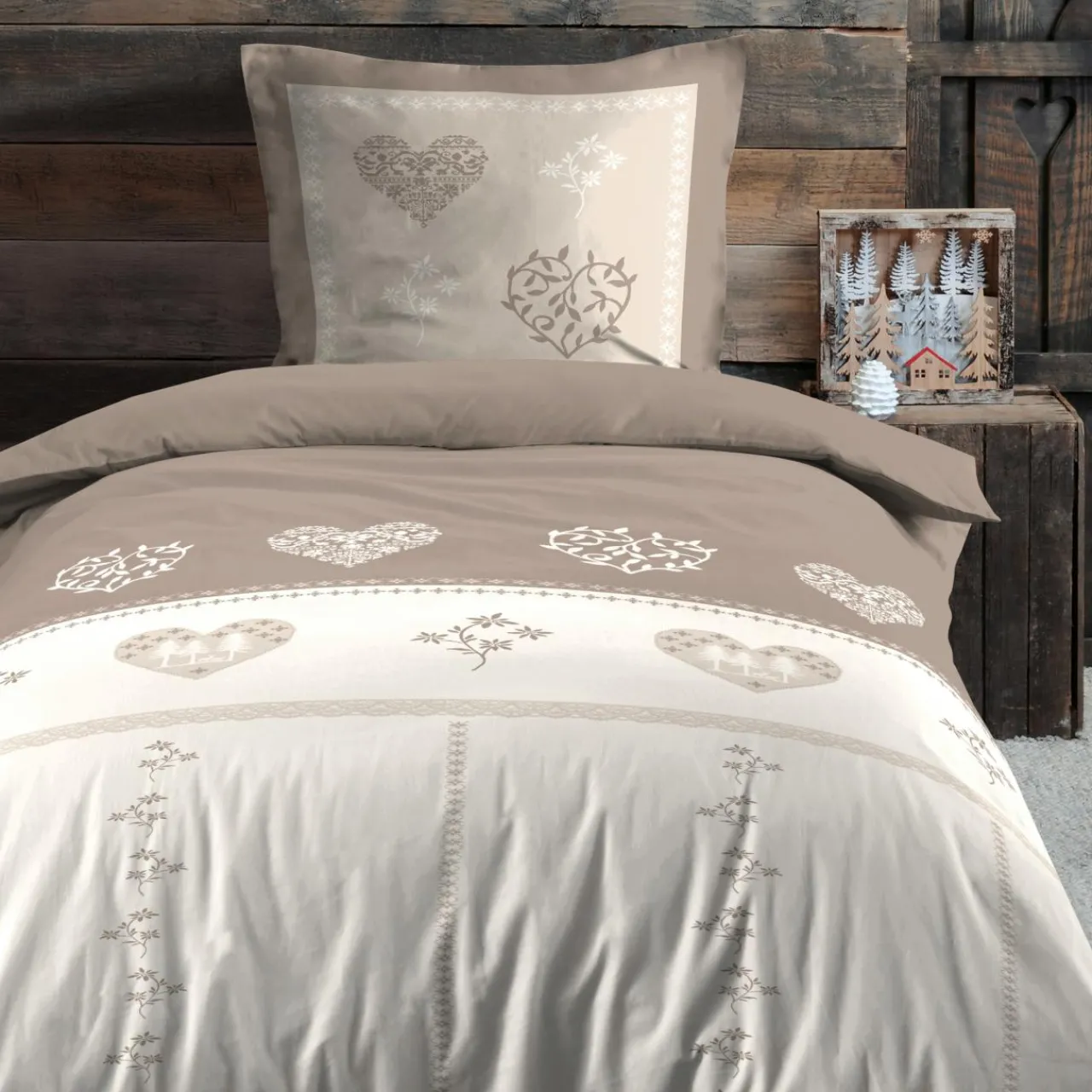 Parure De Lit|STOF Housse de couette et une taie d'oreiller en coton (140 x 200 cm) Modane Ecru