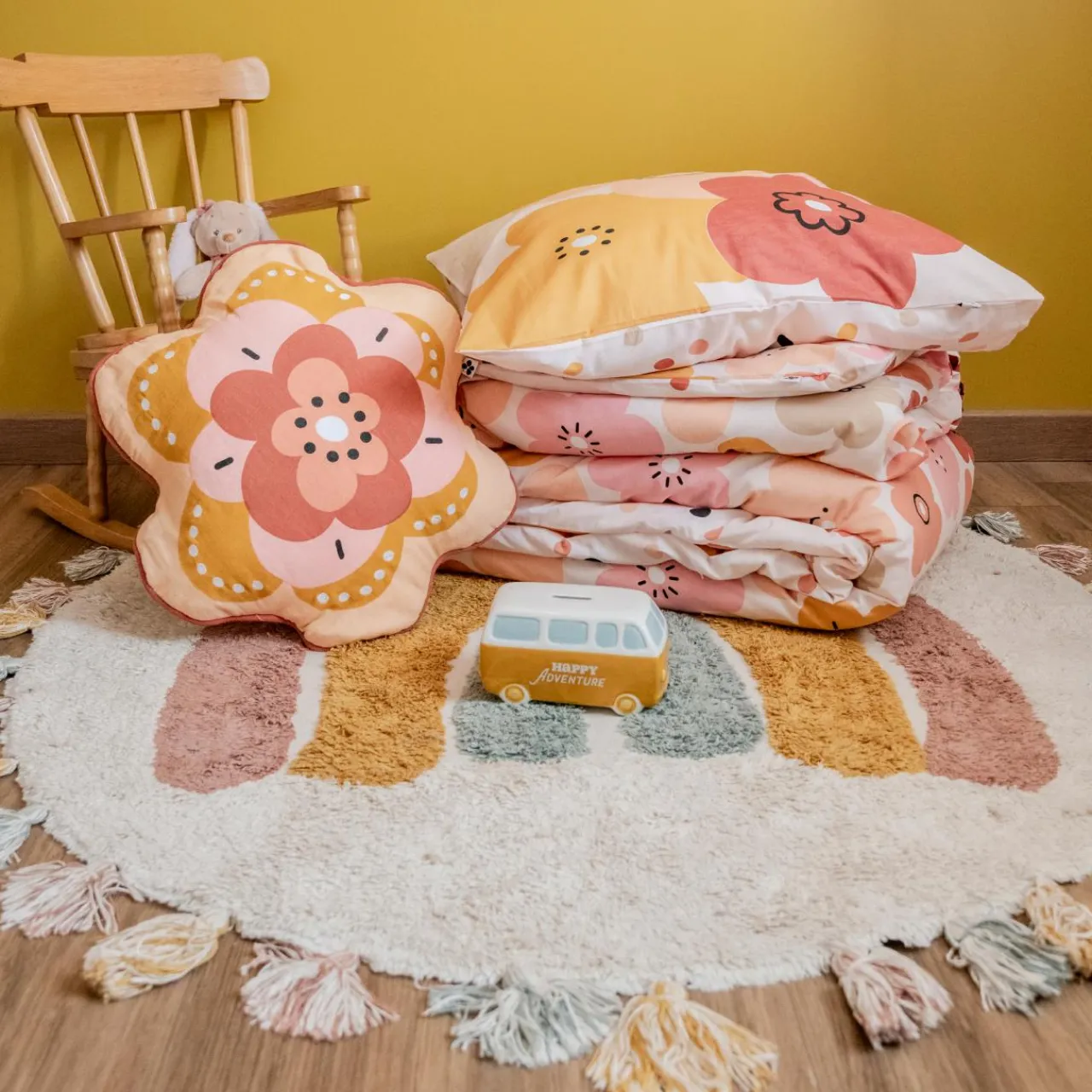 Linge De Lit Enfant|Linge De Lit Enfant|l'Effet Papillon Housse de couette et une taie enfant coton (140 x 200 cm) Barbotine Multicolore