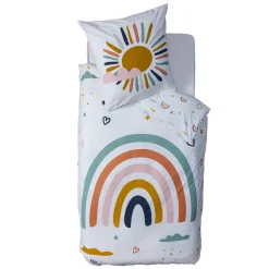 Linge De Lit Enfant|Linge De Lit Enfant|ATMOSPHERA Housse de couette et une taie enfant coton (140 x 200 cm) Arc-en-ciel Multicolore