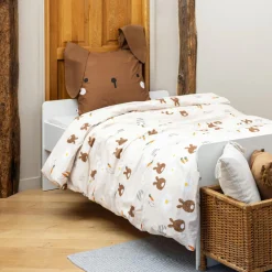 Linge De Lit Enfant|Linge De Lit Enfant|L'EFFET PAPILLON Housse de couette et une taie enfant coton (140 x 200 cm) Pompon Marron