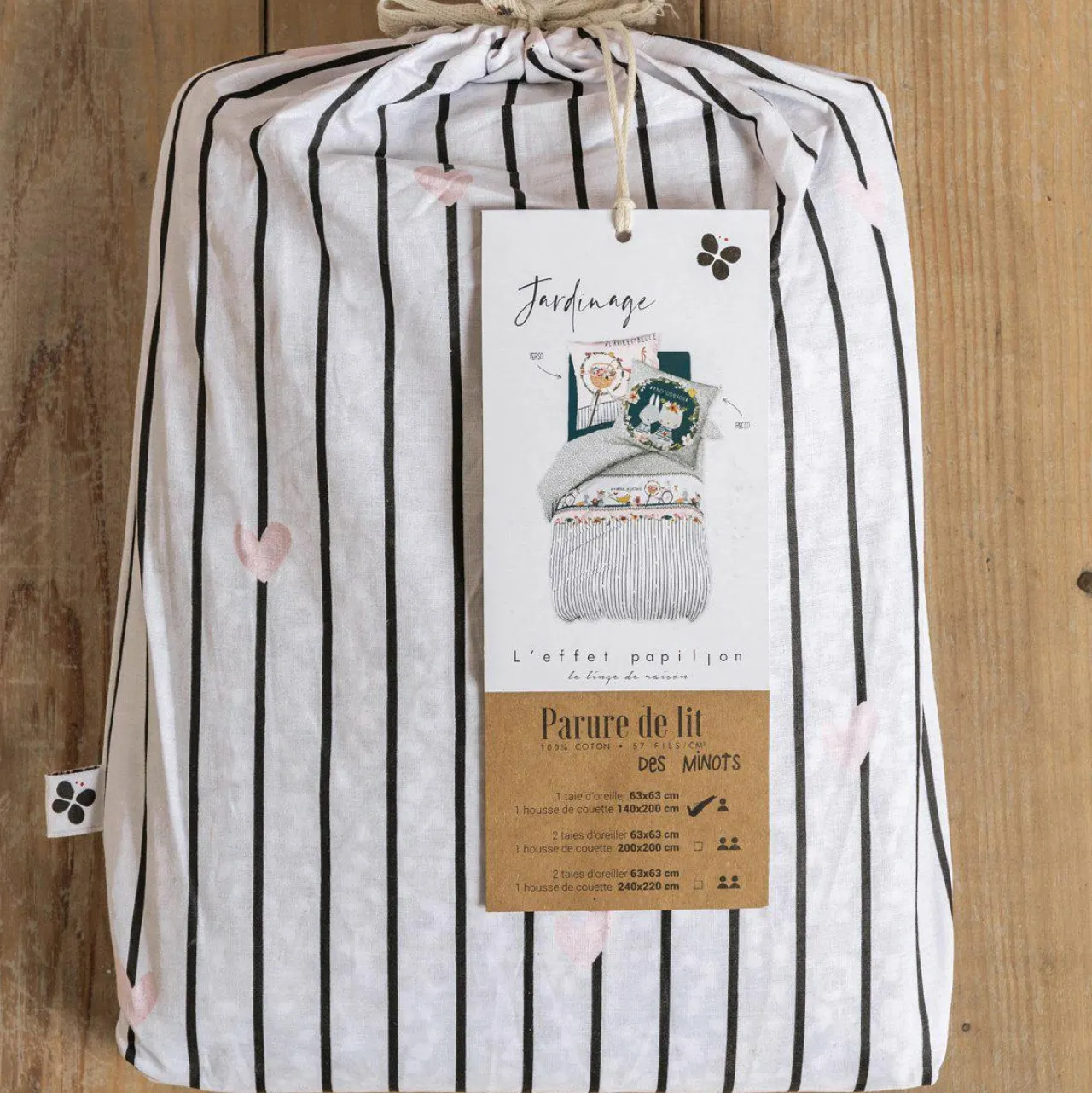 Linge De Lit Enfant|Linge De Lit Enfant|L'EFFET PAPILLON Housse de couette et une taie enfant coton (140 x 200 cm) Jardinage Multicolore