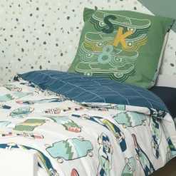 Linge De Lit Enfant|Linge De Lit Enfant|l'Effet Papillon Housse de couette et une taie enfant coton (140 x 200 cm) California Bleu