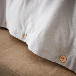 Housse De Couette|EMINZA Housse de couette flanelle de coton (280 x 240 cm) Nina Gris clair