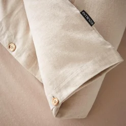 Housse De Couette|EMINZA Housse de couette flanelle de coton (140 x 200 cm) Nina Beige