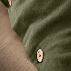 Housse De Couette|EMINZA Housse de couette flanelle de coton (260 x 240 cm) Nina Vert romarin