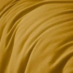 Housse De Couette|EMINZA Housse de couette flanelle de coton (240 x 220 cm) Nina Jaune ocre