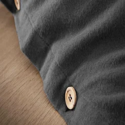 Housse De Couette|EMINZA Housse de couette flanelle de coton (260 x 240 cm) Nina Gris Anthracite