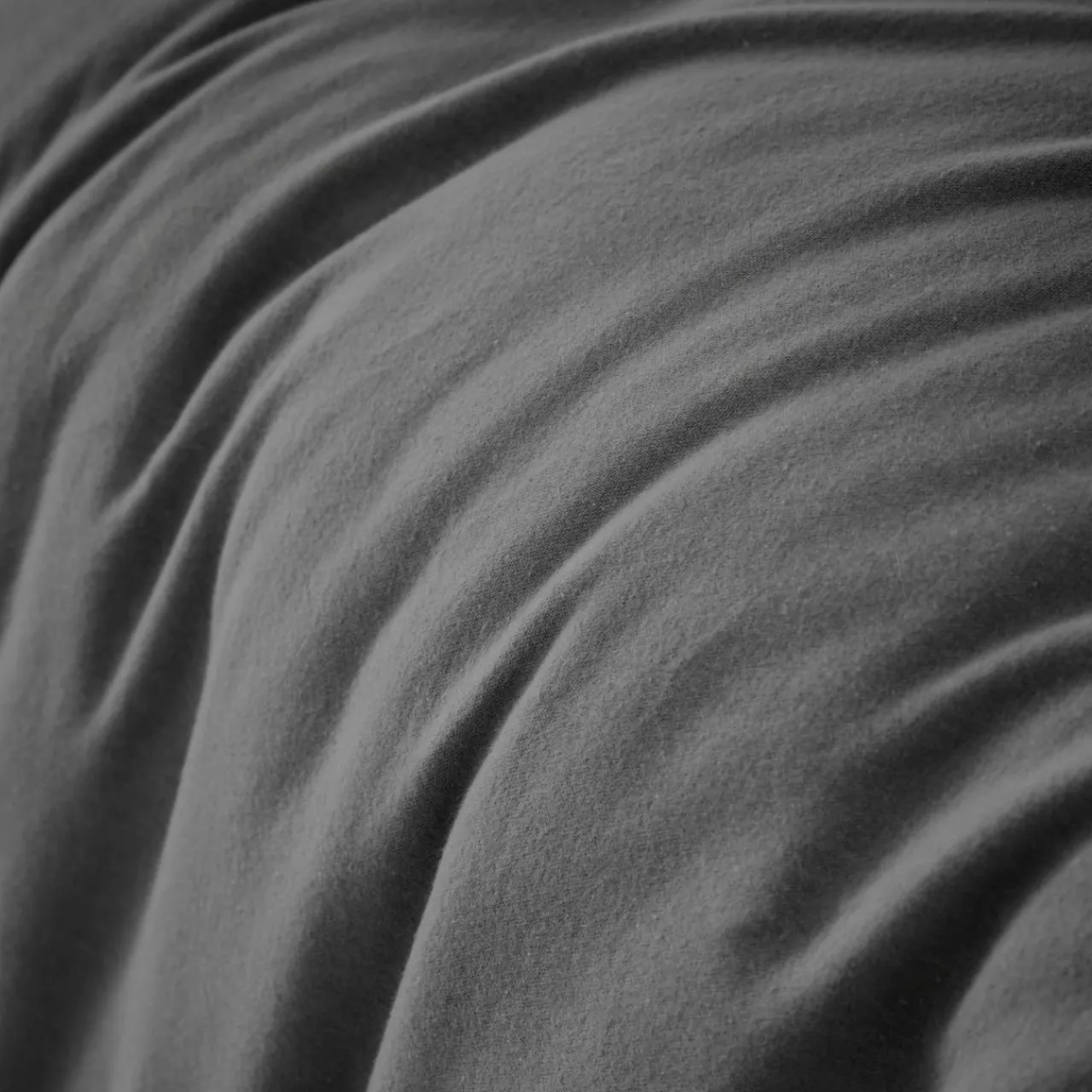 Housse De Couette|EMINZA Housse de couette flanelle de coton (280 x 240 cm) Nina Gris Anthracite