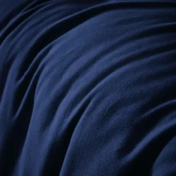Housse De Couette|EMINZA Housse de couette flanelle de coton (240 x 220 cm) Nina Bleu nuit