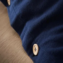 Housse De Couette|EMINZA Housse de couette flanelle de coton (240 x 220 cm) Nina Bleu nuit