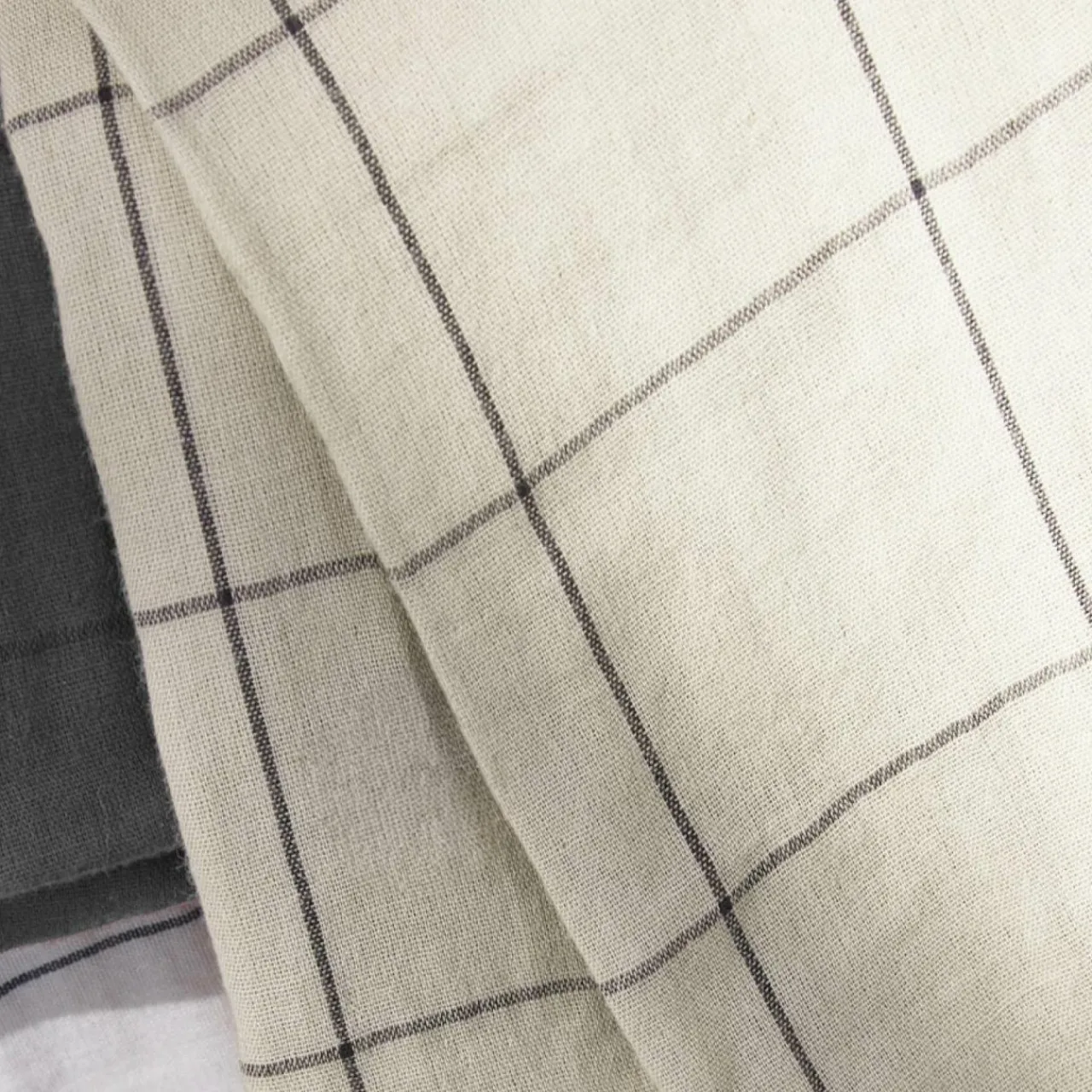 Housse De Couette|EMINZA Housse de couette gaze de coton (260 x 240 cm) Gaïa Match pampa Beige