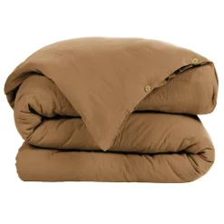 Housse De Couette|EMINZA Housse de couette gaze de coton (140 x 200 cm) Gaïa Camel