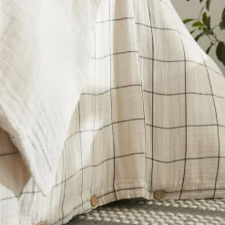 Housse De Couette|EMINZA Housse de couette gaze de coton (140 x 200 cm) Gaïa Match pampa Beige