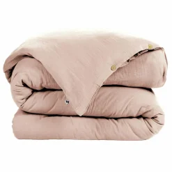 Housse De Couette|EMINZA Housse de couette gaze de coton (280 x 240 cm) Gaïa Rose poudré