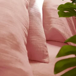 Housse De Couette|EMINZA Housse de couette gaze de coton (260 x 240 cm) Gaïa Rose Pêche