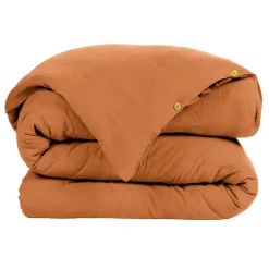 Housse De Couette|EMINZA Housse de couette gaze de coton (140 x 200 cm) Gaïa Abricot