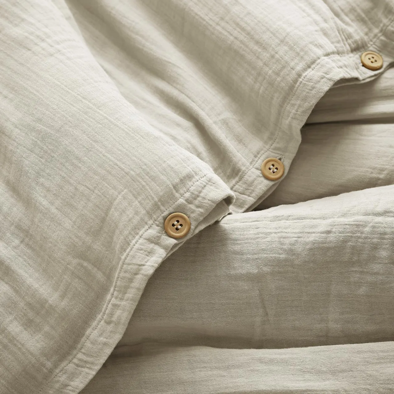 Housse De Couette|EMINZA Housse de couette gaze de coton (280 x 240 cm) Gaïa pampa Beige