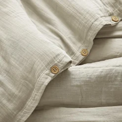 Housse De Couette|EMINZA Housse de couette gaze de coton (200 x 200 cm) Gaïa pampa Beige