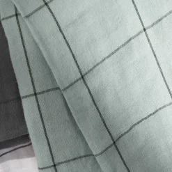 Housse De Couette|EMINZA Housse de couette gaze de coton (140 x 200 cm) Gaïa Match Vert Eucalyptus