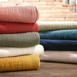 Housse De Couette|EMINZA Housse de couette gaze de coton (280 x 240 cm) Gaïa Vert sapin