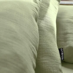 Housse De Couette|EMINZA Housse de couette gaze de coton (140 x 200 cm) Gaïa Vert tilleul