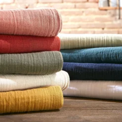 Housse De Couette|EMINZA Housse de couette gaze de coton (280 x 240 cm) Gaïa Ficelle