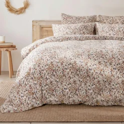 Housse De Couette|EMINZA Housse de couette gaze de coton (240 x 220 cm) Constance pampa Beige