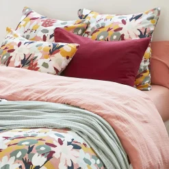 Housse De Couette|EMINZA Housse de couette gaze de coton (260 x 240 cm) Azel Multicolore