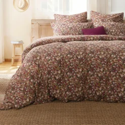 Housse De Couette|EMINZA Housse de couette gaze de coton (260 x 240 cm) Constance Camel