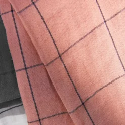 Housse De Couette|EMINZA Housse de couette gaze de coton (260 x 240 cm) Gaïa Match Rose Pêche