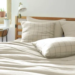 Housse De Couette|EMINZA Housse de couette gaze de coton (240 x 220 cm) Gaïa Match pampa Beige