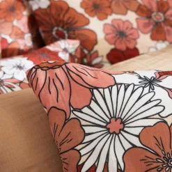 Housse De Couette|EMINZA Housse de couette gaze de coton (240 x 220 cm) Gaïa Azalée Terracotta