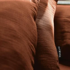 Housse De Couette|EMINZA Housse de couette gaze de coton (280 x 240 cm) Gaïa Terracotta