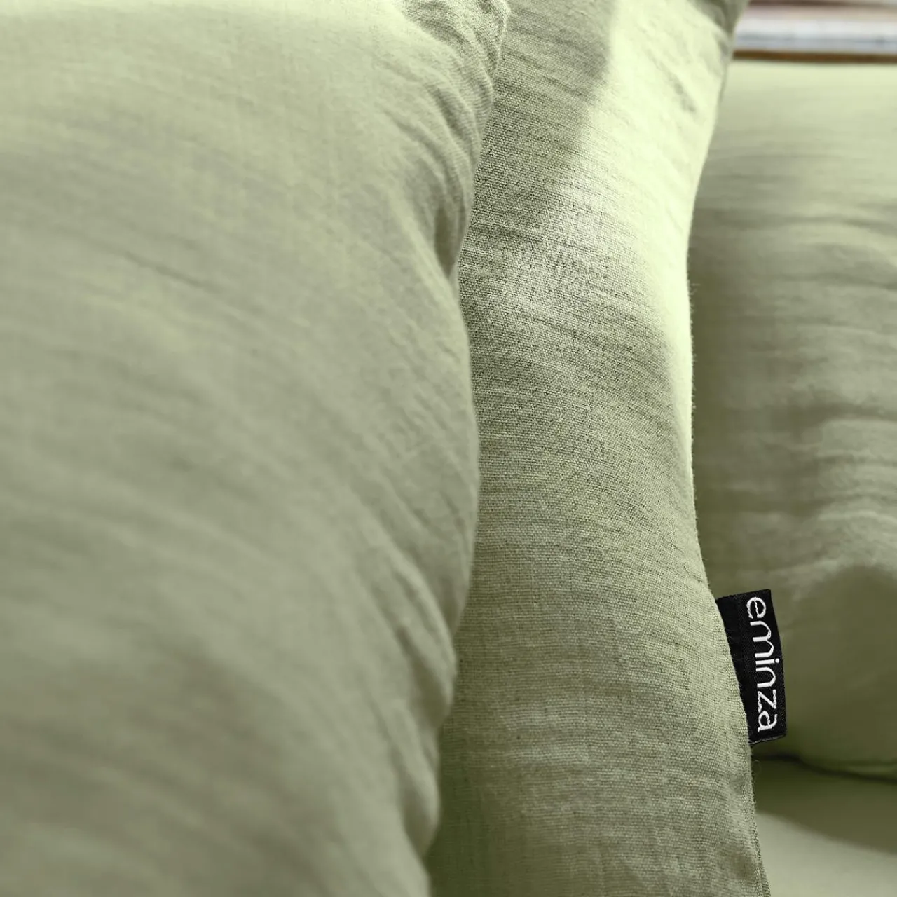 Housse De Couette|EMINZA Housse de couette gaze de coton (240 x 220 cm) Gaïa Vert tilleul