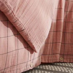 Housse De Couette|EMINZA Housse de couette gaze de coton (140 x 200 cm) Gaïa Match Rose Pêche