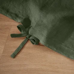 Housse De Couette|EMINZA Housse de couette lin lavé (240 x 220 cm) Louise Vert romarin