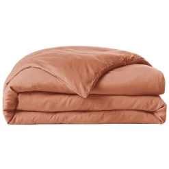 Parure De Lit|Housse De Couette|EMINZA Housse de couette lyocell Tencel™ lavé (140 x 200 cm) Olivia Terracotta