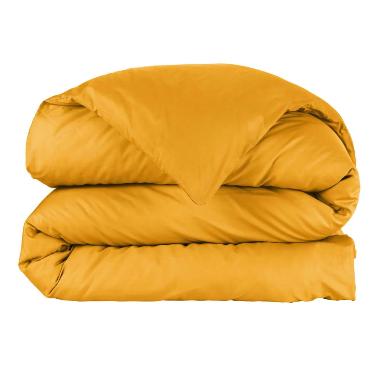 Housse De Couette|EMINZA Housse de couette percale de coton (240 x 220 cm) Cali Jaune moutarde
