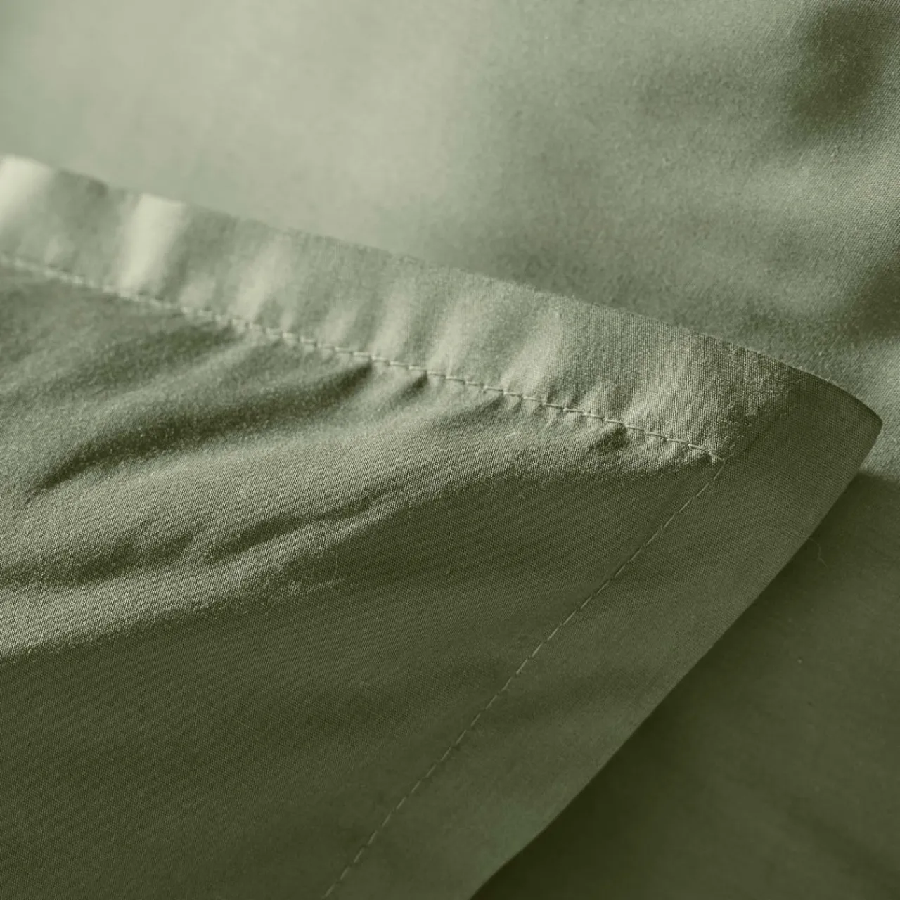 Housse De Couette|EMINZA Housse de couette percale de coton (280 x 240 cm) Cali Vert romarin