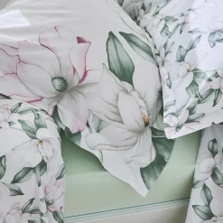 Housse De Couette|TRADILINGE Housse de couette percale de coton (260 x 240 cm) Magnolia sauge Vert